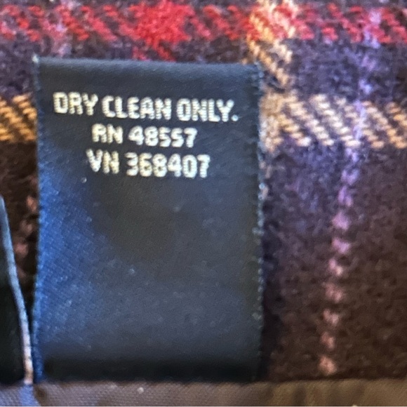 Vintage Hilliard & Hanson purple red plaid wool blend skirt size 8 preppy fall - Picture 7 of 7